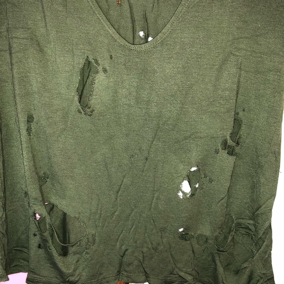 Distressed Ripped Cut Out Tee - Picture 5 of 7